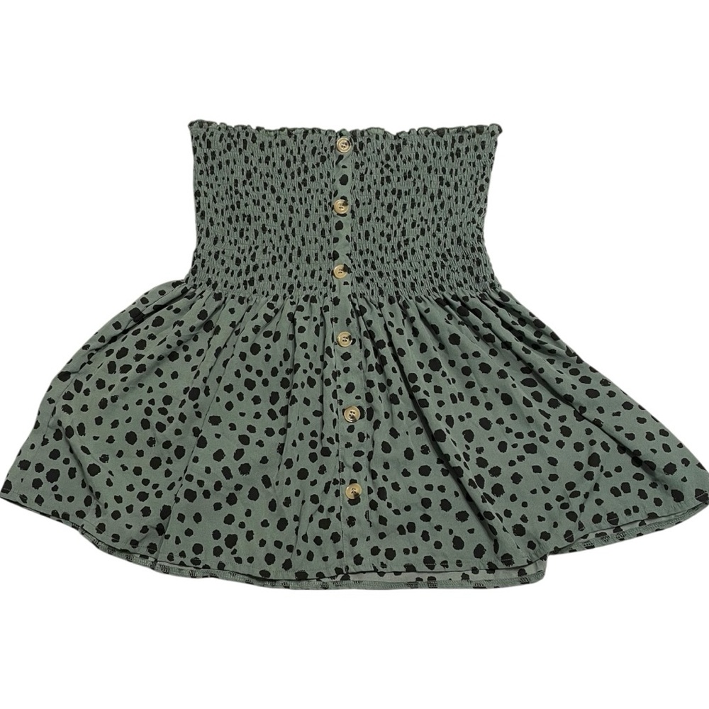 Green leopard strapless top NEW